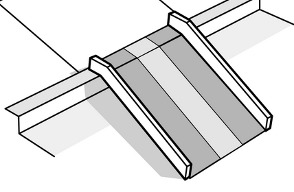 Ramp with high curb acting as wheel guards or crutch stops