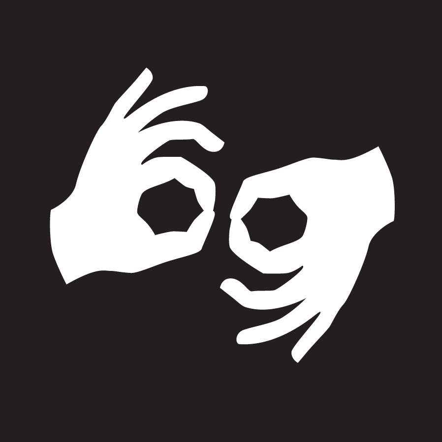 Gambar dua tangan sedang menerjemahan bahasa isyarat