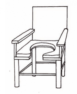 Рухоме сидіння для унітазу з отвором посередині та простором спереду для анального очищення